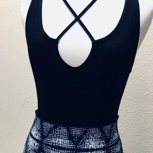 Sophie & Trey 💚 strappy black bodysuit